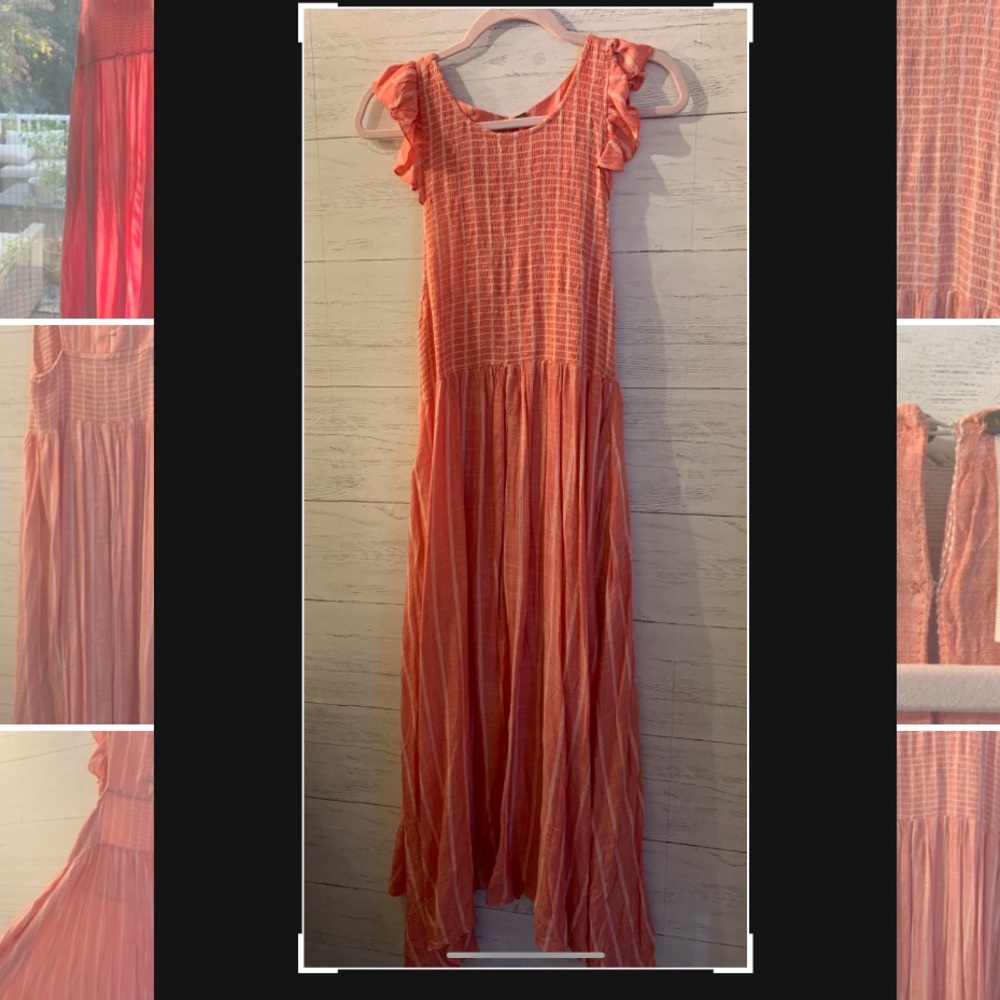 Free People Chambray Butterflies Midi Dress (NWOT)
